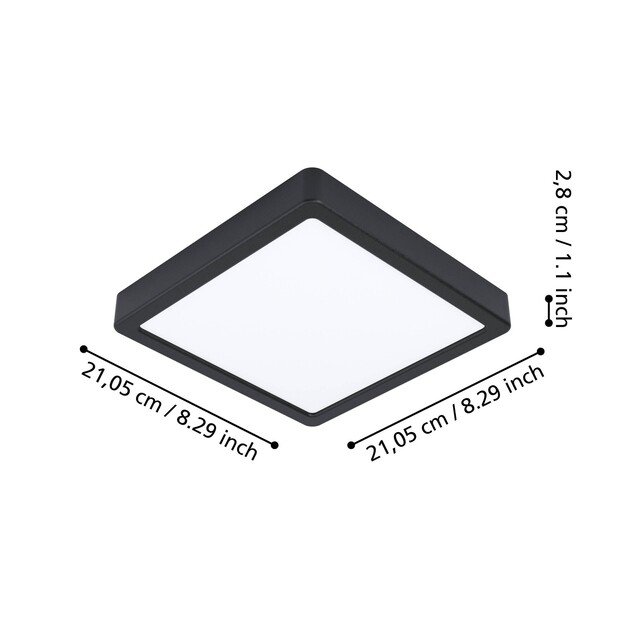 EGLO - Fueva-Z ceiling lamp black 21x21 - TW - Zigbee, Bluetooth