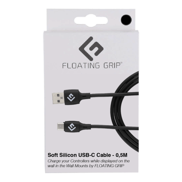 Floating Grip 0,5M Silicone USB-C Cable (Black)