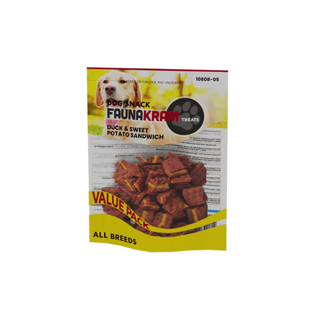 Faunakram -  Duck Sweet potato sandwich snack 300g  - (10808-05)