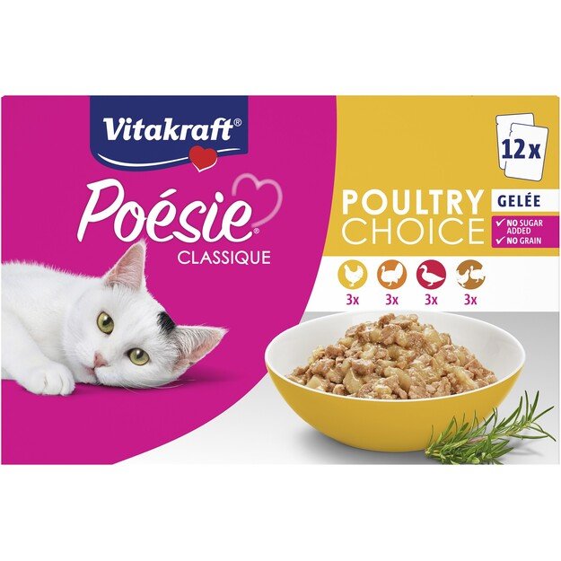 Vitakraft - Poésie®Classique multipack, poultry choice in sauce 12x85gr