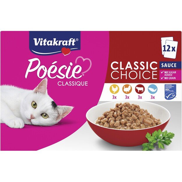 Vitakraft - Poésie Classique sauce, multipack 12x85gr