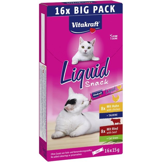 Vitakraft - Liquid Snack Multipack with chicken and beef for cats 16x15gr -  (58554)