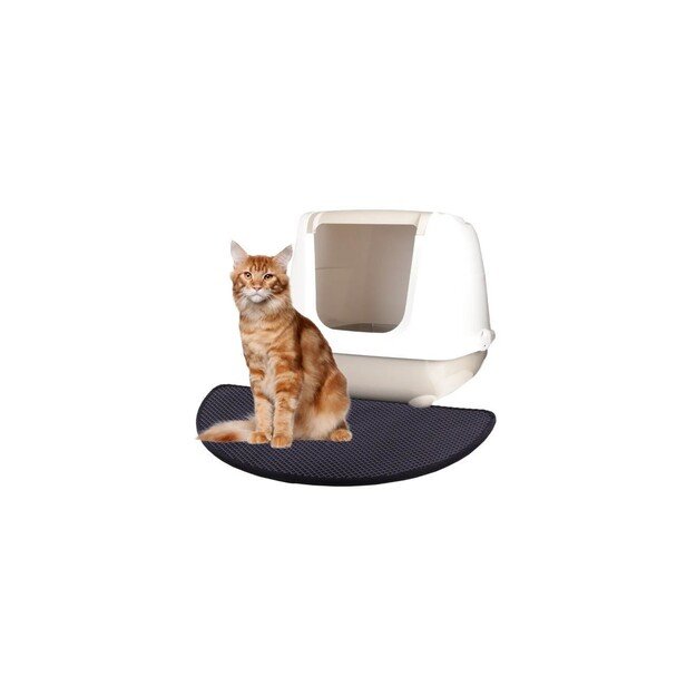 Flamingo - Mat for cat litter Matz - black