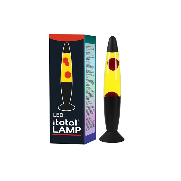 iTotal - LED Lava Lamp - Red Light, White Wax, Black Base (XL2682)