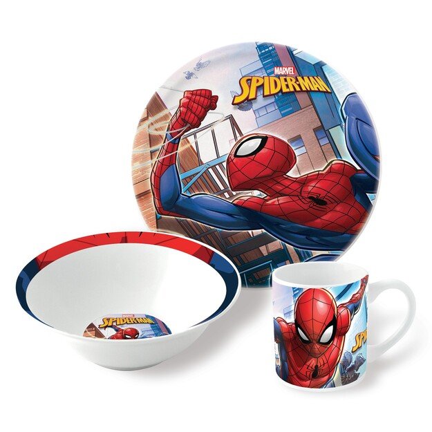 Stor - 3-Piece Ceramic Gift Set - Spiderman (78365)