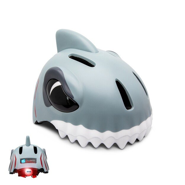 Crazy Safety - Grey Shark Bike Helmet for Children 6-12 Years - (100501-01-M)