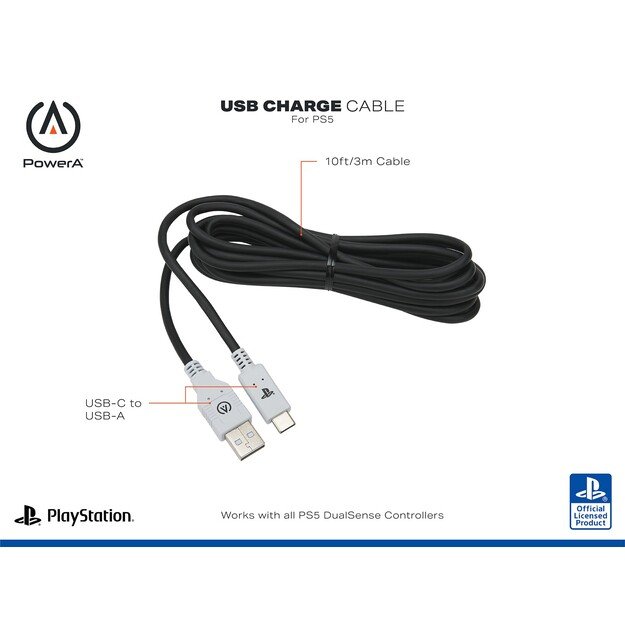 PowerA USB-C Cable PS5 - 3 meter /PS5