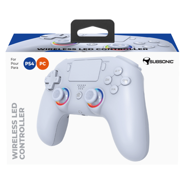 Subsonic Wireless Led Controller PS4 White - PS4/Pc