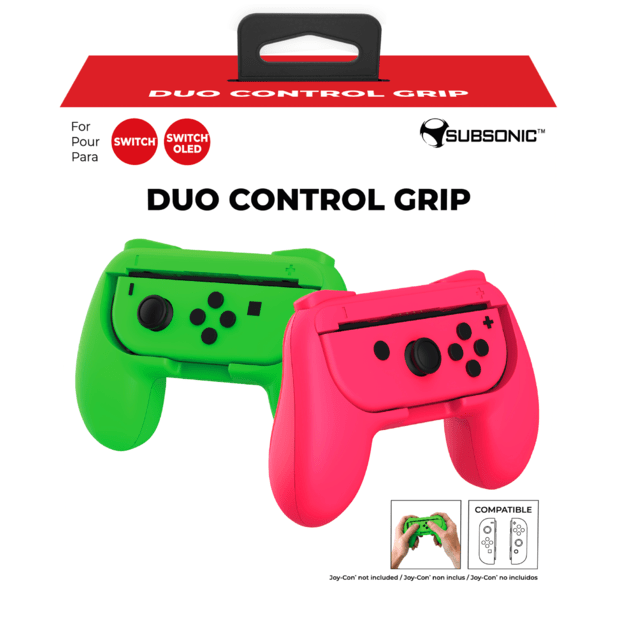 Subsonic Duo Control Grip Colorz - Pink & Green (Switch / Switch Lite / Switch Oled)