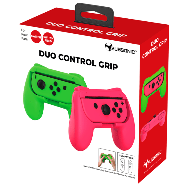 Subsonic Duo Control Grip Colorz - Pink & Green (Switch / Switch Lite / Switch Oled)