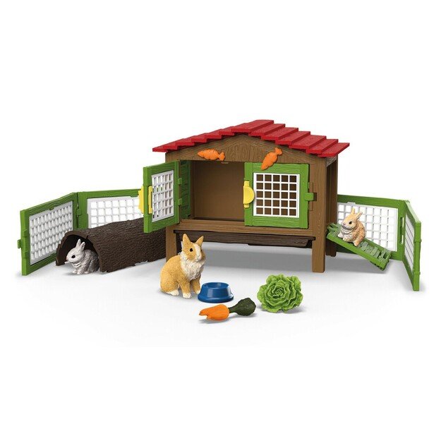 Schleich - Rabbit hutch with 3 rabbits - (42728)