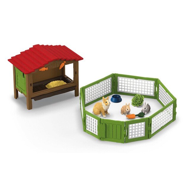 Schleich - Rabbit hutch with 3 rabbits - (42728)