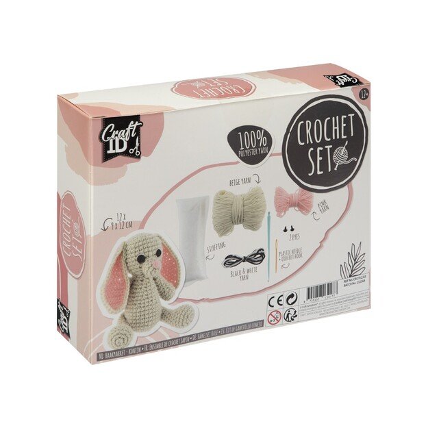 Craft ID - Crochet kit bunny, 12x9x12cm - (K-CR1702/GE) 1
