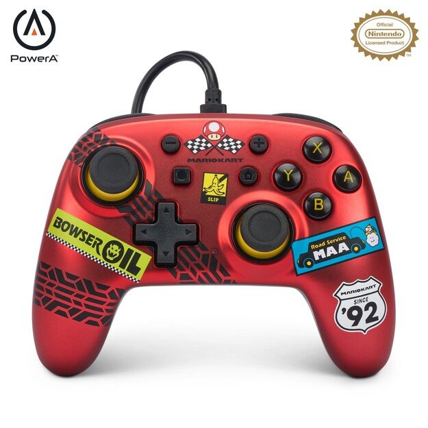 PowerA Nano Wired Switch Controller - Mario Kart: Racer Red /Nintendo Switch