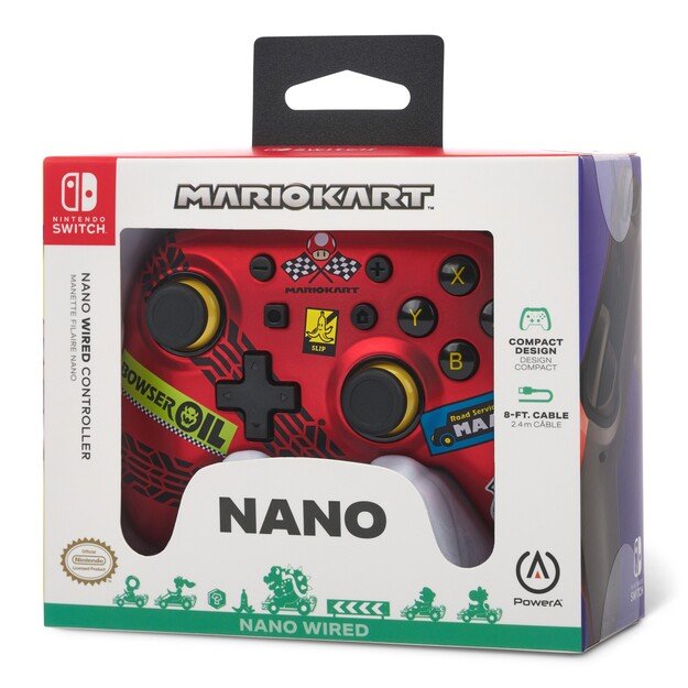 PowerA Nano Wired Switch Controller - Mario Kart: Racer Red /Nintendo Switch