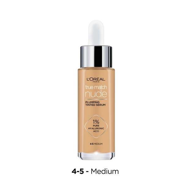 L'Oréal - True Match Nude Plumping Tinted Serum - Medium 4-5