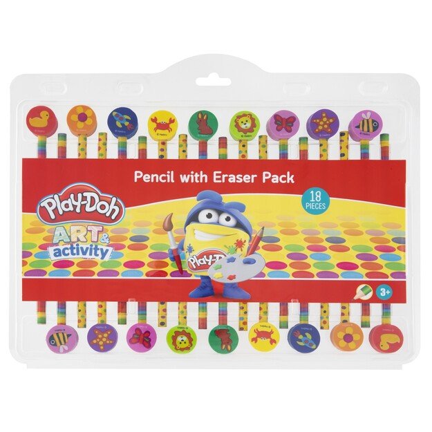 Play-Doh - 18 Pencils & Erasers (160008)