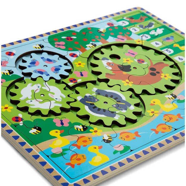 Melissa and Doug - Animal Chase I-Spy Wooden Gear Puzzle - (31004)