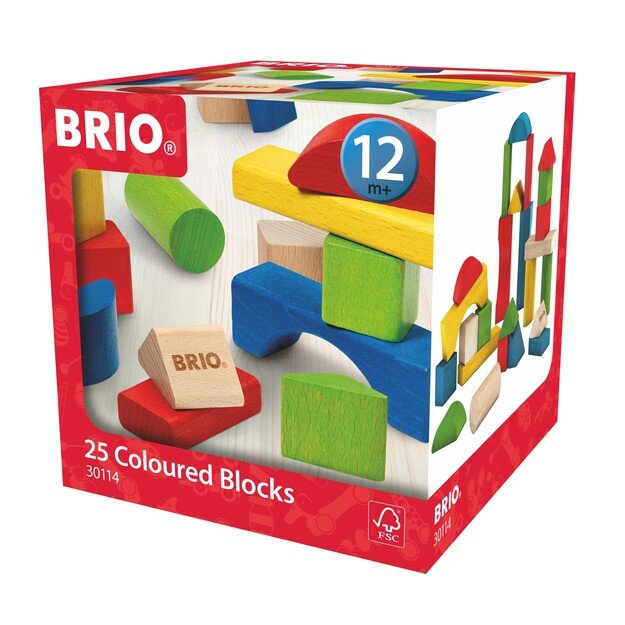 BRIO - Coloured Blocks - 25 pieces (30114)