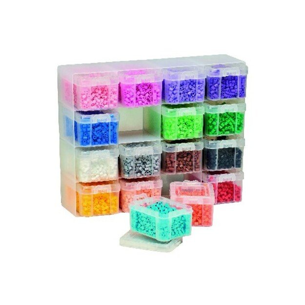 Hama  - Beads - Large Storage box w/ Midi beads & 16 compartments (6761)