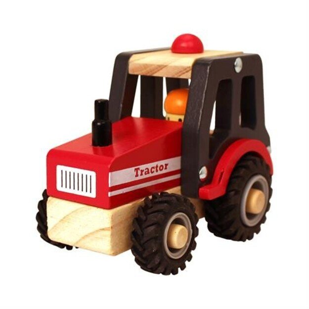 Magni - Wooden tractor with rubber wheels (2438)