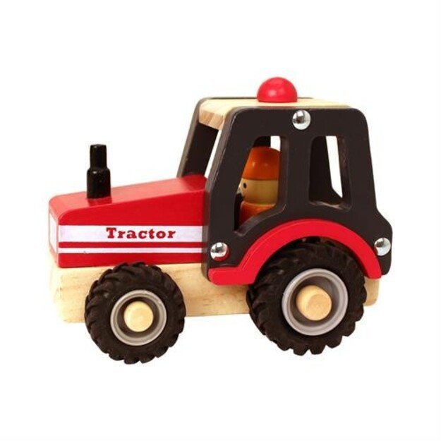 Magni - Wooden tractor with rubber wheels (2438)