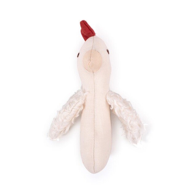 Filibabba - Linen rattle - Chicken - (FI-02808)