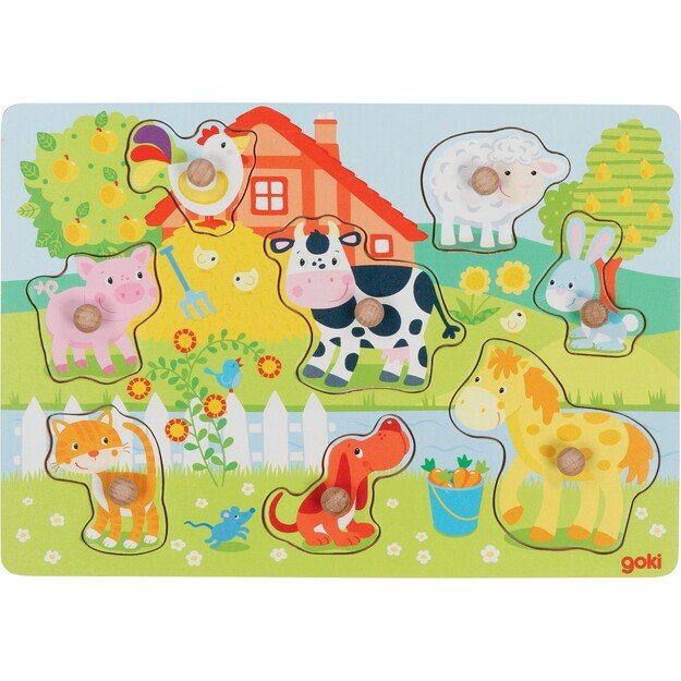 GOKI - Farm animals, lift-out puzzle - (57392)