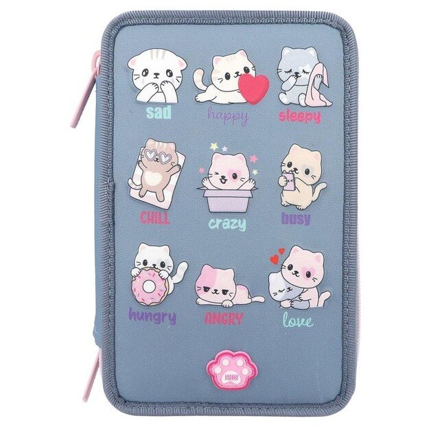 TOPModel - Triple Pencil Case LED - Cats Mood Barometer - (0412261)