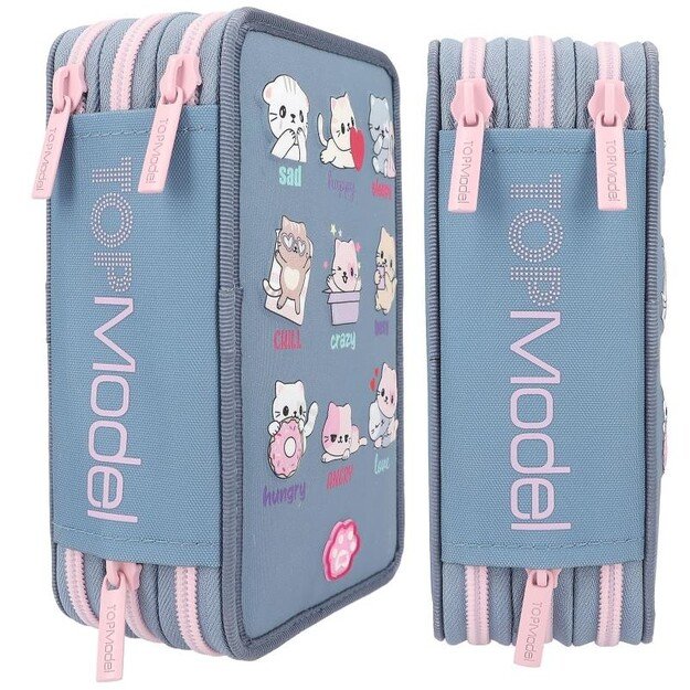 TOPModel - Triple Pencil Case LED - Cats Mood Barometer - (0412261)