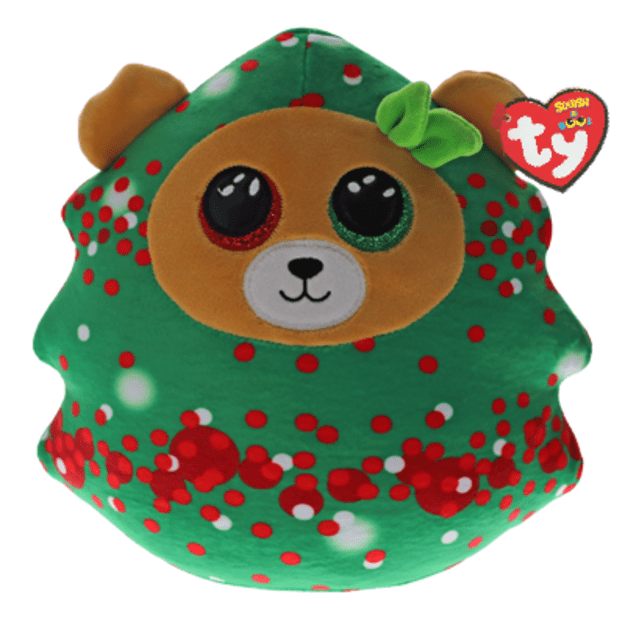 TY Plush - Squishy Beanies Winter Collection - Everett the Christmas Tree Bear (Large) (TY39406)