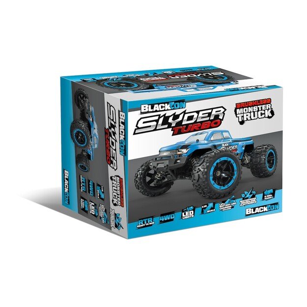 BLACKZON - Slyder MT Turbo 1/16 4WD 2S Brushless - Blue (540201)