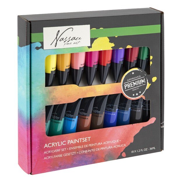 Nassau - Paint acrylic incl. fluor & metallic (18x36 ml) (AR0701/22GE)