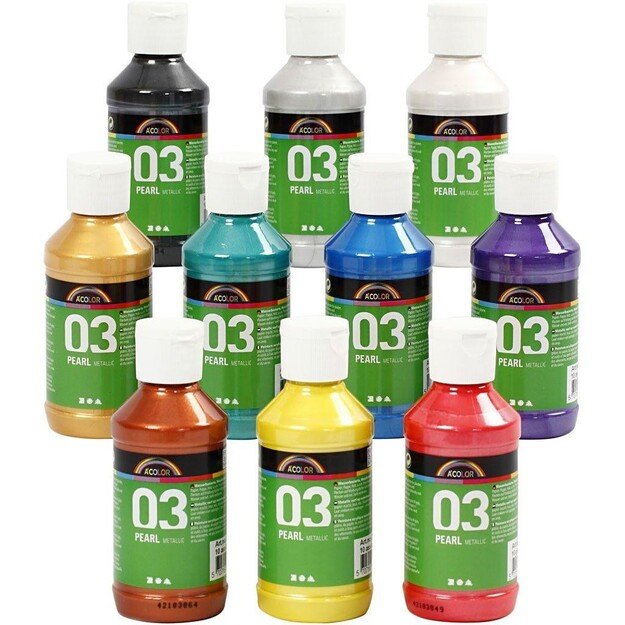 A-Color - Acrylic Paint - Metallic - 10 x 120 ml (32201)