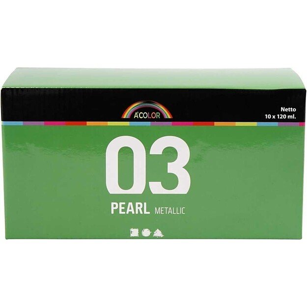 A-Color - Acrylic Paint - Metallic - 10 x 120 ml (32201)