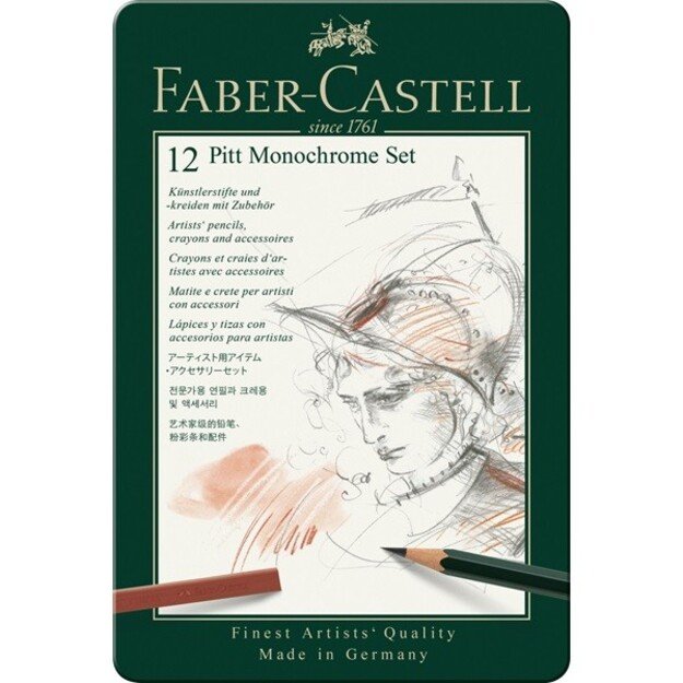 Faber-Castell - Set Pitt Monochrome tin of 12 (112975)