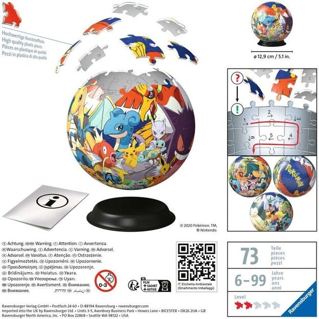 Ravensburger - Pokémon 3D Puzzle-Ball 72p - (10311785)