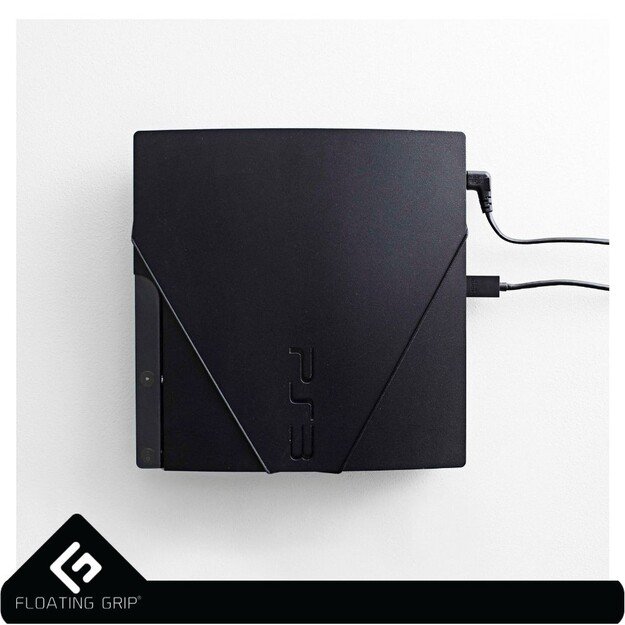 PS3 Slim wall mount by FLOATING GRIP®, Black