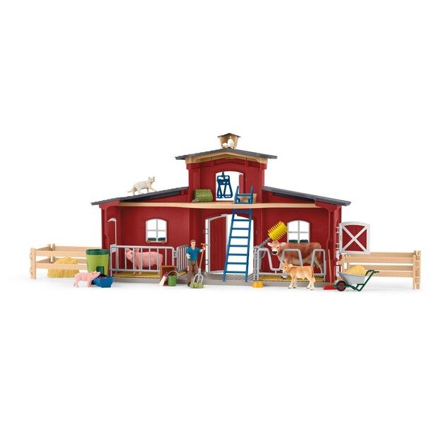 Schleich - Farm World - Red Barn with Animals and Accessories (42606)