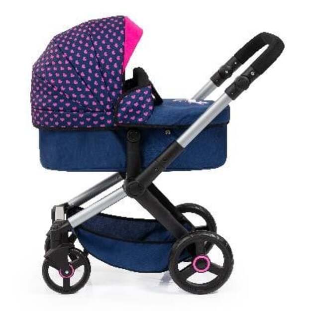 Bayer - Dolls Pram Xeo - Blue with Hearts (17054AA)