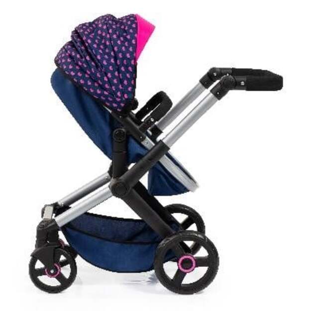 Bayer - Dolls Pram Xeo - Blue with Hearts (17054AA)