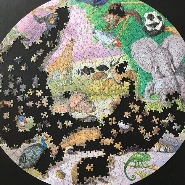 eeBoo - Round Puzzle - Wildlife of Africa, 1000 Pc (EPZCWLA)