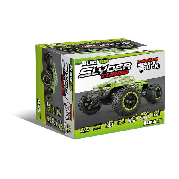 BLACKZON - Slyder MT Turbo 1/16 4WD 2S Brushless - Green (540200)