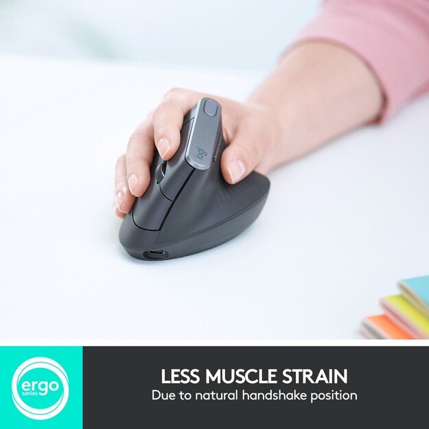 Logitech - MX Vertical Advanced Ergonomic Mouse Graphite