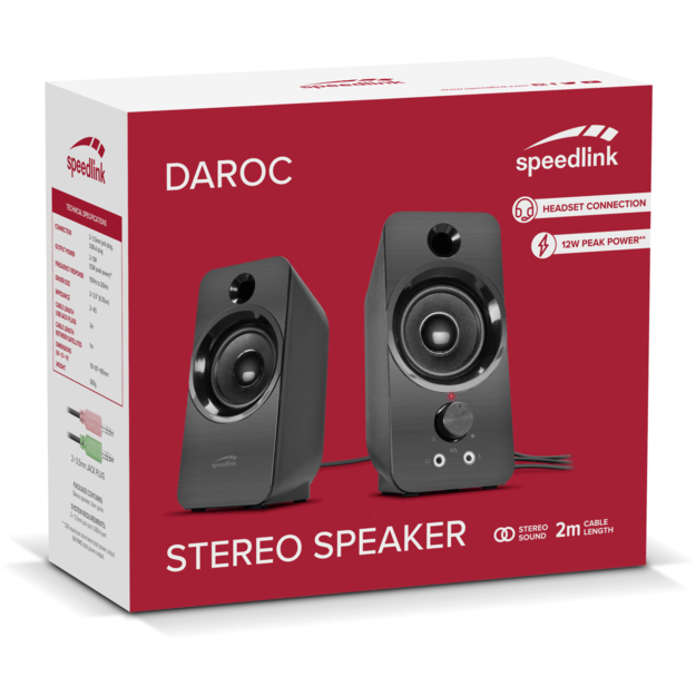 Speedlink - DAROC Stereo Speaker, black