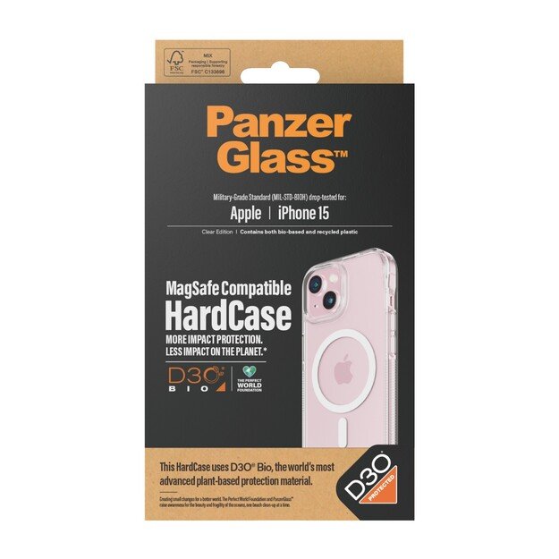 PanzerGlass - HardCase MagSafe Compatible with D3O iPhone 15