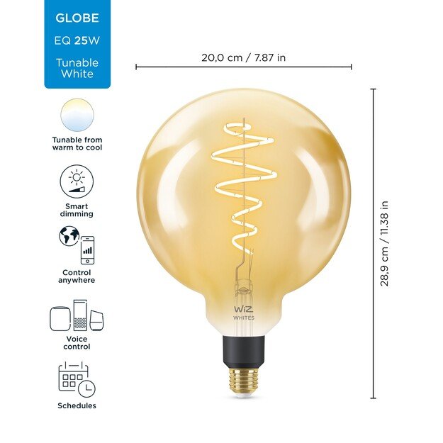 WiZ - G200 Amber Globe E27 Tunable white - Smart Home