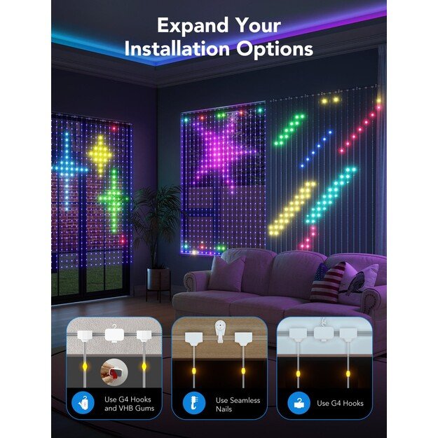 Govee - WiFi & Bluetooth Curtain Lights