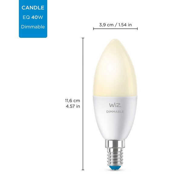 WiZ - Single Bulb C37 E14 White Color - Smart Home