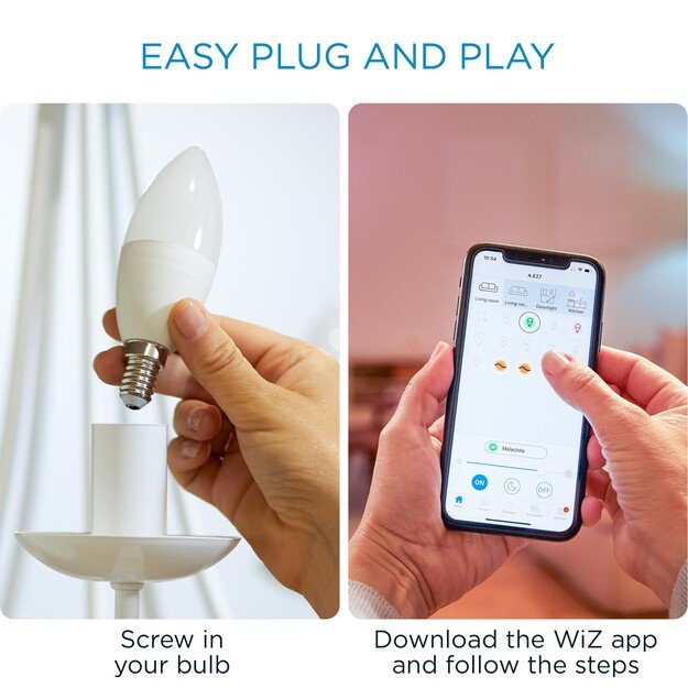 WiZ - Single Bulb C37 E14 White Color - Smart Home